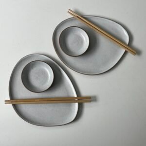 Dupla conjunto Nave para sushi | branco