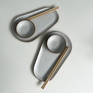 Dupla conjunto Thai para sushi | off white