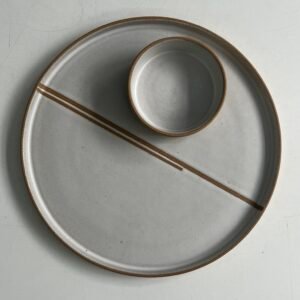 Prato borda reta 26cm | branco mate