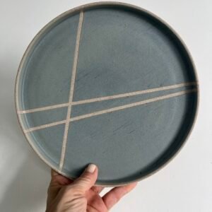 Prato aba reta 22cm | cinza fosco