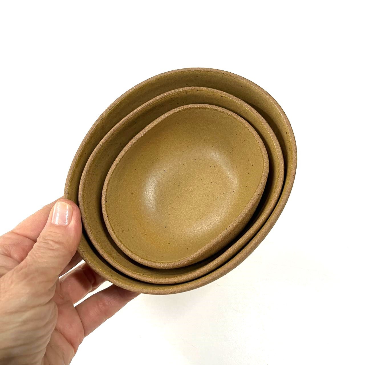 Trio de bowls P | Caramelo | Linha Onda