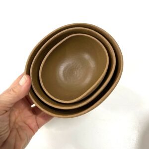 Trio de bowls P | Chocolate | Linha Onda