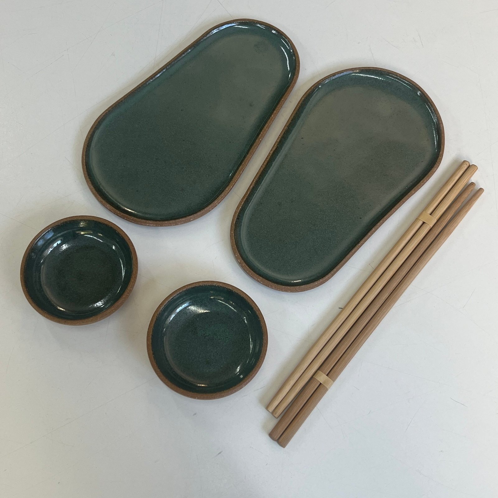 Dupla conjunto Thai para sushi PEQUENO | verde - Imagem 4