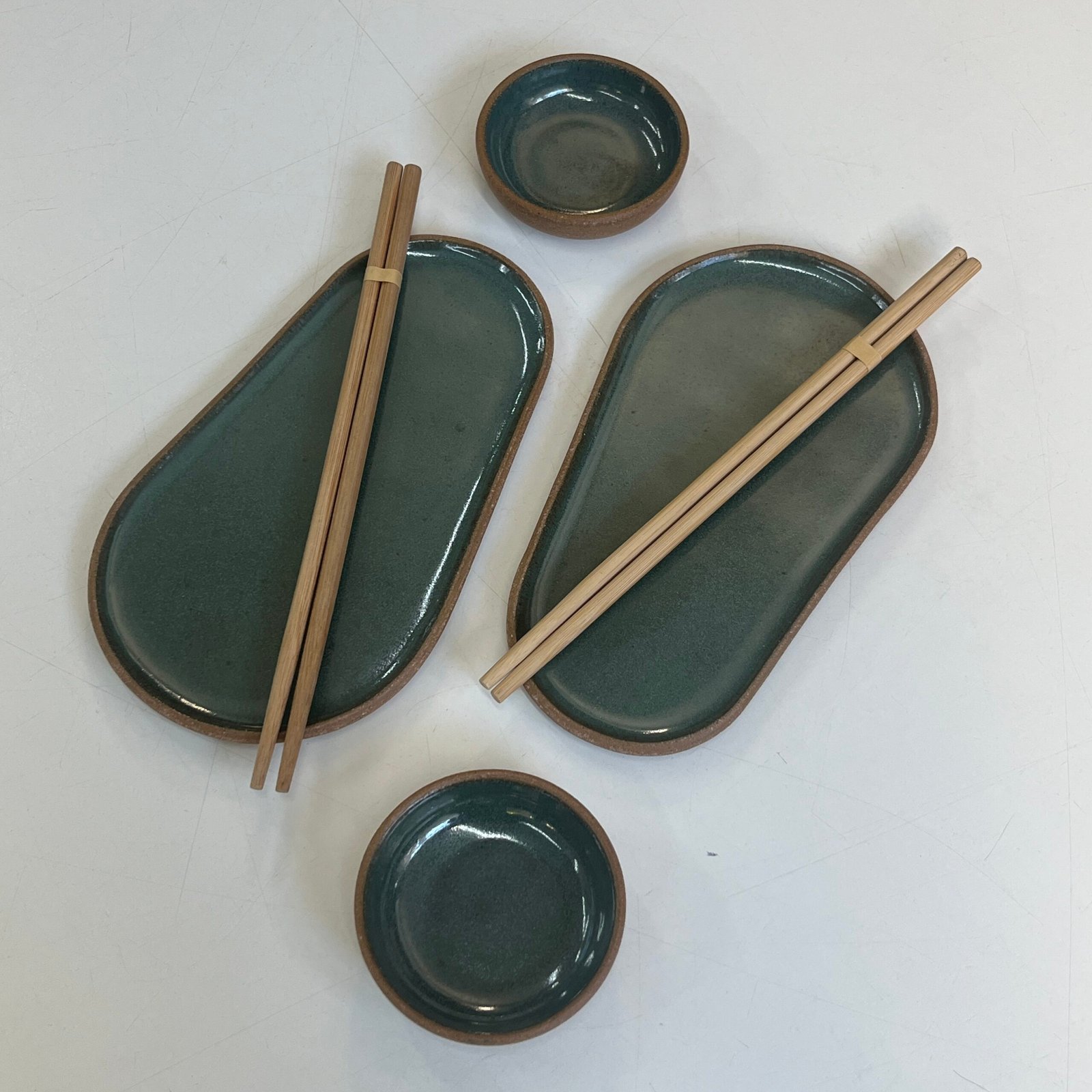 Dupla conjunto Thai para sushi PEQUENO | verde - Imagem 2